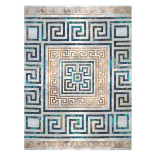 Greek Key Ornament -Abalone and gold Tablecloth