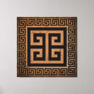 Greek Key Pattern Black Design Canvas Print