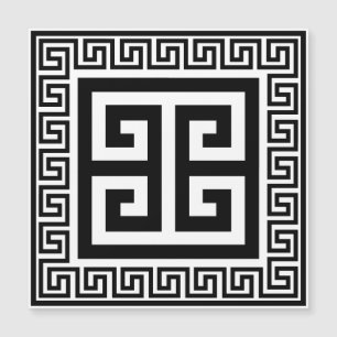 Greek Key Pattern Black Design Magnetic Card