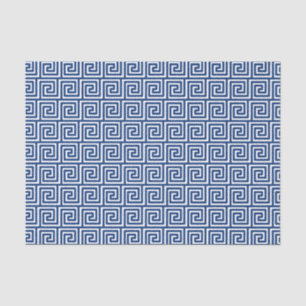 Greek Key Pattern in Navy Blue and White Tissue Paper