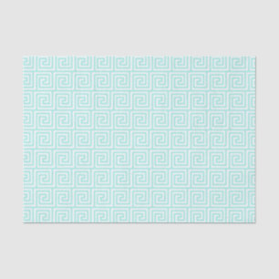 Greek Key Pattern in Seafoam Green and White Tissue Paper