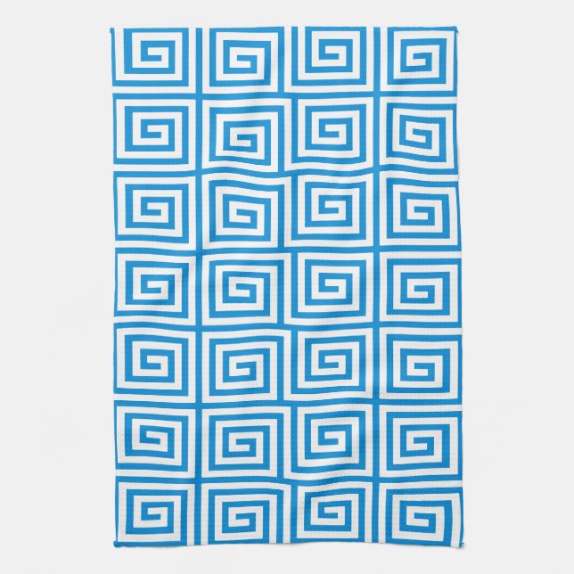 Greek Key Pattern Kitchen Towels (Vertical)
