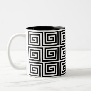 Greek Key Pattern Kitchen Towels Two-Tone Coffee Mug