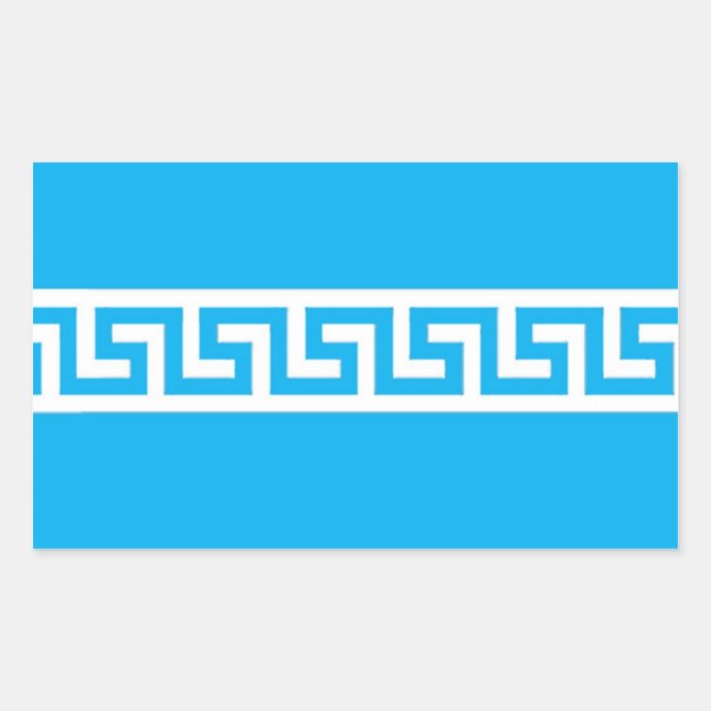 Greek Key Pattern Rectangular Stickers (Front)