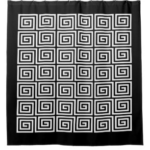 Greek Key Pattern Shower Curtain