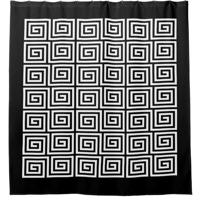 Greek Key Pattern Shower Curtain (Front)