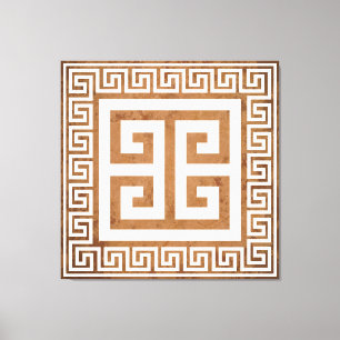 Greek Key Pattern White Design Canvas Print