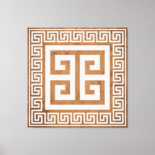 Greek Key Pattern White Design Canvas Print (Front)