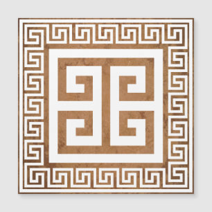 Greek Key Pattern White Design Magnetic Card