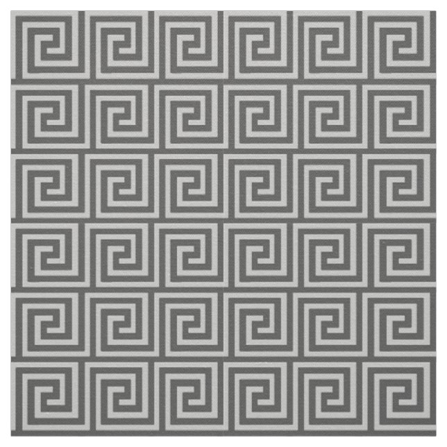 Greek Key, shades of grey / grey Fabric (Swatch)