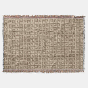 Greek Key, shades of taupe tan Throw Blanket