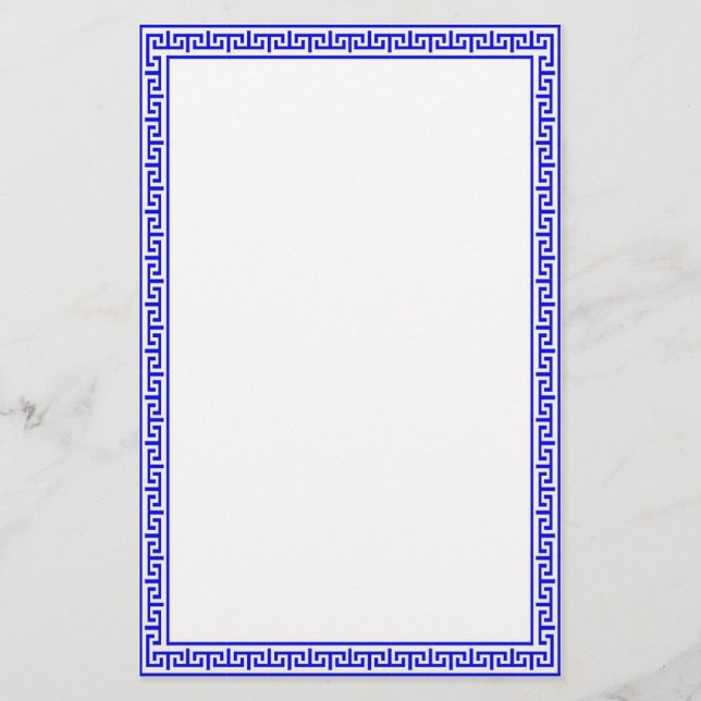 Greek Key Stationary-Blue Stationery (Front)