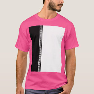 Greek Key Verticle Black and White Graphic T-Shirt