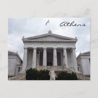greek library athens postcard