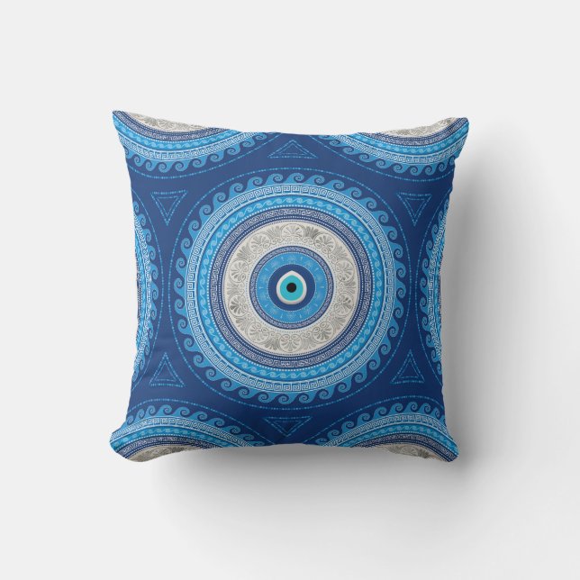 Greek Mati Mataki - Matiasma Evil Eye ornament Cushion (Front)