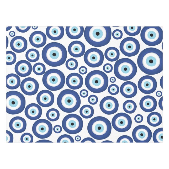 Greek Mati Mataki - Matiasma Evil Eye Pattern #1 Tablecloth (Front (Horizontal))