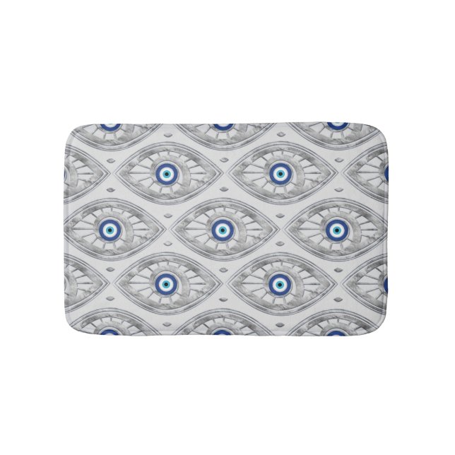 Greek Mati Mataki - Matiasma Evil Eye Pattern #3 Bath Mat (Front)