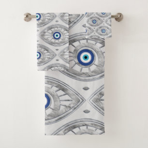 Greek Mati Mataki - Matiasma Evil Eye Pattern #3 Bath Towel Set