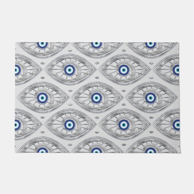 Greek Mati Mataki - Matiasma Evil Eye Pattern #3 Doormat (Front)