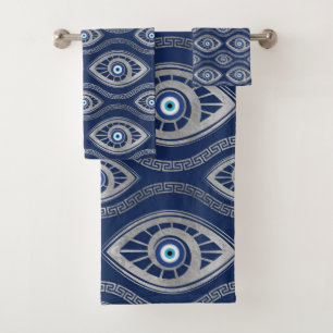 Greek Mati Mataki - Matiasma Evil Eye Pattern #5 Bath Towel Set