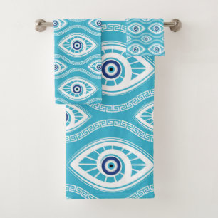 Greek Mati Mataki - Matiasma Evil Eye Pattern #6 Bath Towel Set