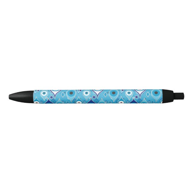 Greek Mati Mataki - Matiasma Evil Eye pattern Black Ink Pen (Front)