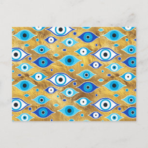 Greek Mati Mataki - Matiasma Evil Eye pattern Postcard