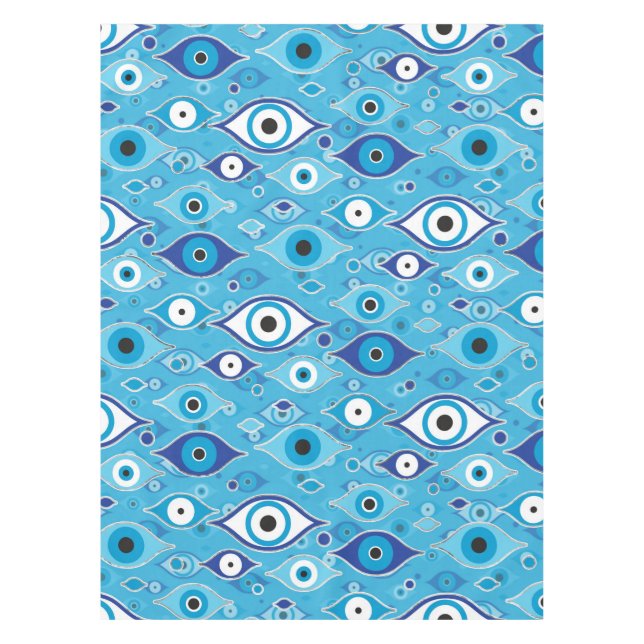 Greek Mati Mataki - Matiasma Evil Eye pattern Tablecloth (Front)