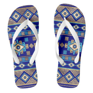 Greek Meander Key and Evil Eye Jandals