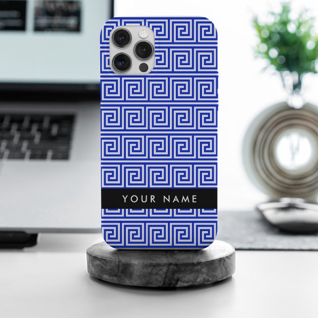 Greek Meander Key Blue, Your Name, Personalise Case-Mate iPhone Case (Creator Uploaded)
