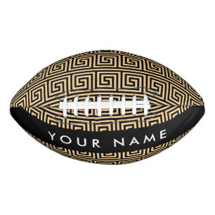 Greek Meander Key Brown, Your Name, Personalise Football