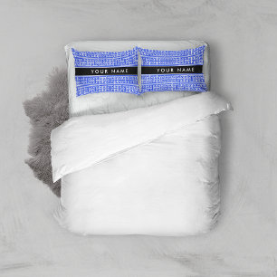 Greek Meander Key H Blue, Your Name, Personalise Pillowcase