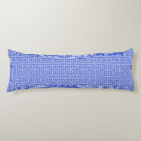 Greek Meander Key Square H Pattern Blue