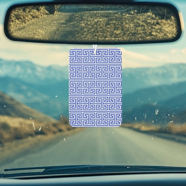 Greek Meander Key Square H Pattern Blue Car Air Freshener (Creator Uploaded)