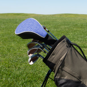 Greek Meander Key Square H Pattern Blue Golf Head Cover