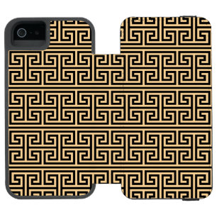 Greek Meander Key Square H Pattern Brown Incipio Watson™ iPhone 5 Wallet Case