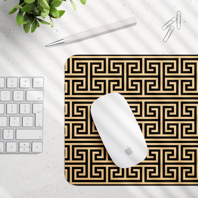 Greek Meander Key Square H Pattern Brown Mouse Pad (Creator Uploaded)