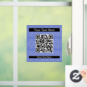 Greek Meander Key Squares Pattern Blue