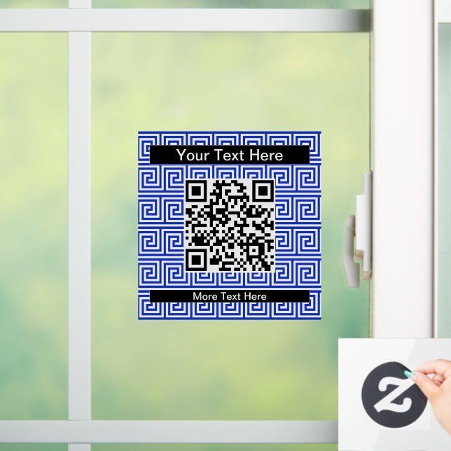 Greek Meander Key Squares Pattern Blue (Home)