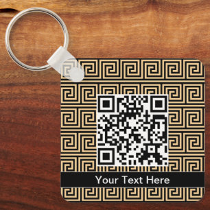 Greek Meander Key Squares Pattern Brown Ring