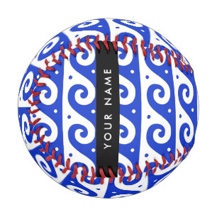 Greek Meander Key, Wave Key, Blue, Your Name Baseball