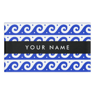 Greek Meander Key, Wave Key, Blue, Your Name Tag