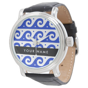 Greek Meander Key, Wave Key, Blue, Your Name Watch