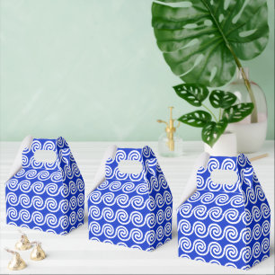 Greek Meander Key Waves Pattern Blue Favour Box