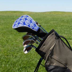 Greek Meander Key Waves Pattern Blue Golf Head Cover