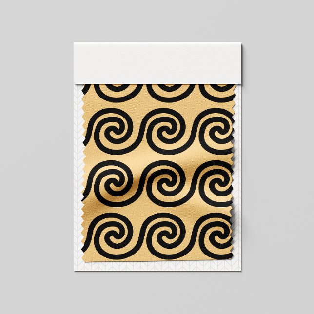 Greek Meander Key Waves Pattern Brown Fabric (Creator Uploaded)