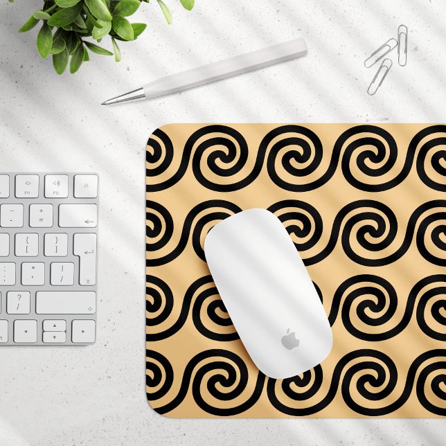 Greek Meander Key Waves Pattern Brown Mouse Pad (Creator Uploaded)