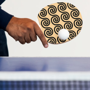 Greek Meander Key Waves Pattern Brown Ping Pong Paddle