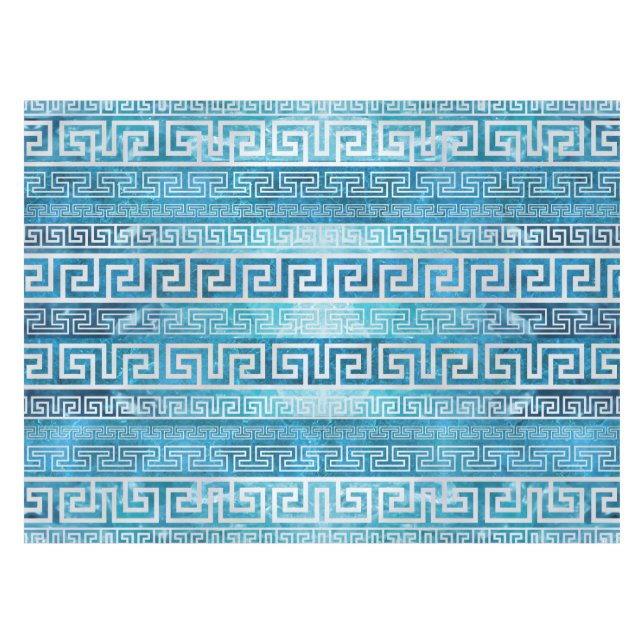 Greek Meander Pattern - Greek Key Ornament Tablecloth (Front (Horizontal))