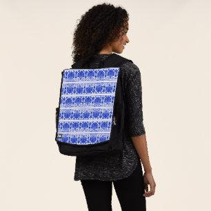 Greek Mediterranean Arabesque Pattern Blue Backpack